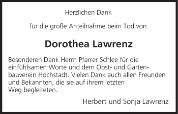 Anzeige von Dorothea Lawrenz von MGO