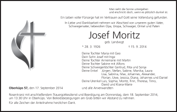 Anzeige von Josef Moritz von MGO