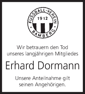 Anzeige von Erhard Dormann von MGO