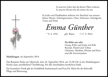 Anzeige von Emma Günther von MGO