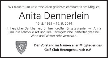 Anzeige von Anita Dennerlein von MGO