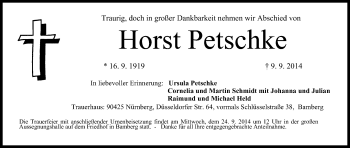 Anzeige von Horst Petschke von MGO