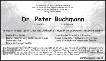 Anzeige von Peter Buchmann von MGO