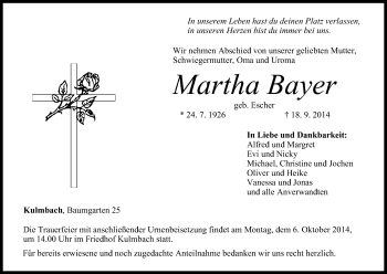 Anzeige von Martha Bayer von MGO