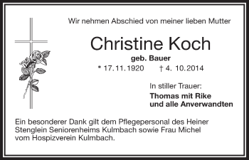 Anzeige von Christine Koch von MGO