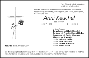 Anzeige von Anni Keuchel von MGO