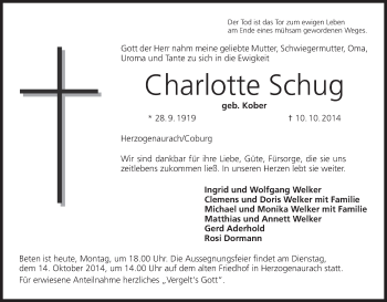 Anzeige von Charlotte Schug von MGO