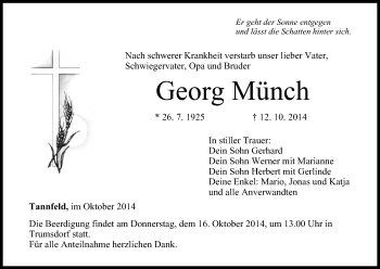 Anzeige von Georg Münch von MGO