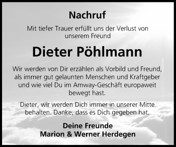 Anzeige von Dieter Pöhlmann von MGO