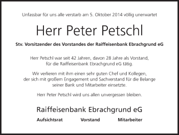 Anzeige von Peter Petschl von MGO