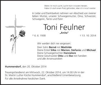 Anzeige von Toni Feulner von MGO