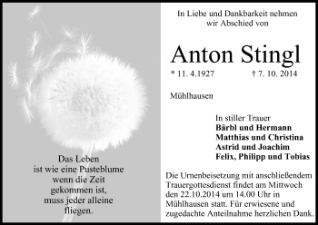 Anzeige von Anton Stingl von MGO