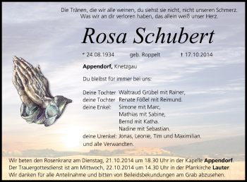 Anzeige von Rosa Schubert von MGO