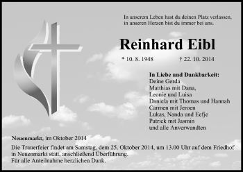 Anzeige von Reinhard Eibl von MGO