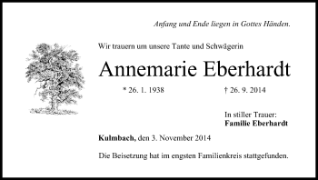 Anzeige von Annemarie Eberhardt von MGO
