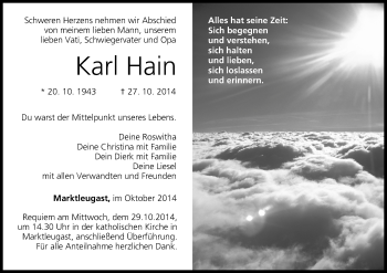 Anzeige von Karl Hain von MGO