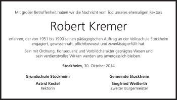 Anzeige von Robert Kremer von MGO