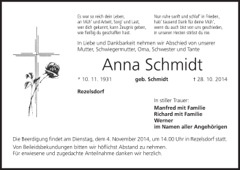 Anzeige von Anna Schmidt von MGO