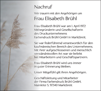 Anzeige von Elisabeth Brühl von MGO