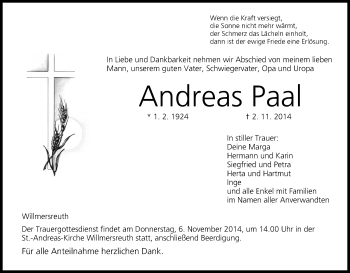 Anzeige von Andreas Paal von MGO