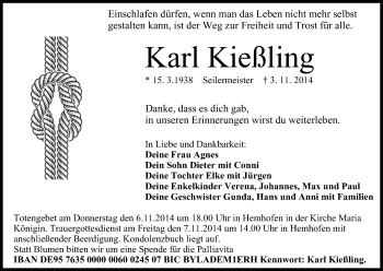 Anzeige von Karl Kießling von MGO