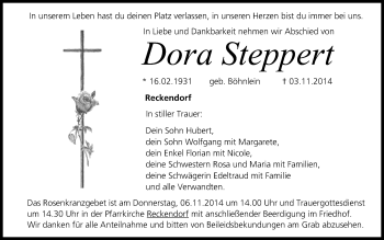 Anzeige von Dora Steppert von MGO