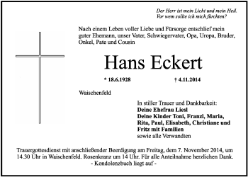 Anzeige von Hans Eckert von MGO