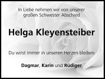 Anzeige von Helga Kleyensteiber von MGO