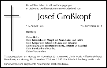 Anzeige von Josef Großkopf von MGO