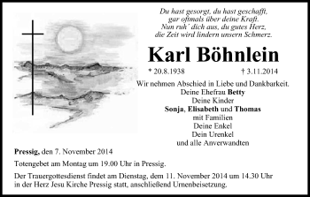 Anzeige von Karl Böhnlein von MGO