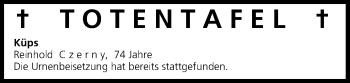 Anzeige von Totentafel vom 07.11.2014 von MGO