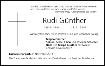 Anzeige von Rudi Günther von MGO