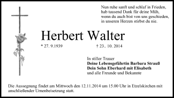 Anzeige von Herbert Walter von MGO