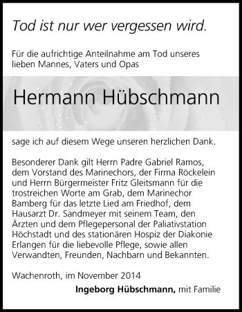 Anzeige von Hermann Hübschmann von MGO