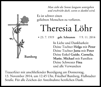 Anzeige von Theresia Löhr von MGO
