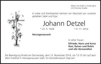 Anzeige von Johann Detzel von MGO