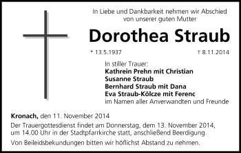 Anzeige von Dorothea Straub von MGO