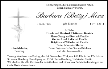 Anzeige von Barbara Mixa von MGO