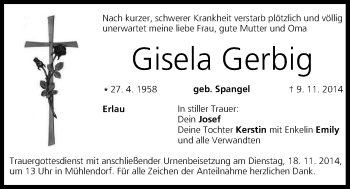 Anzeige von Gisela Gerbig von MGO