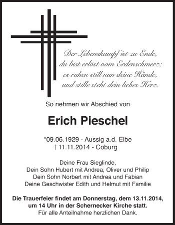 Anzeige von Erich Pieschel von MGO