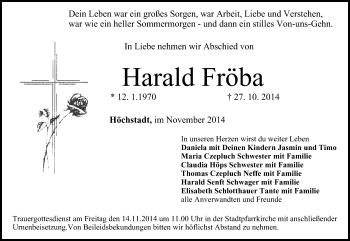 Anzeige von Harald Fröba von MGO