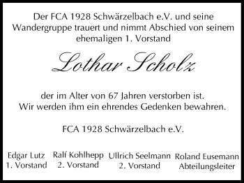 Anzeige von Lothar Scholz von MGO