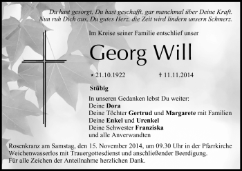 Anzeige von Georg Will von MGO