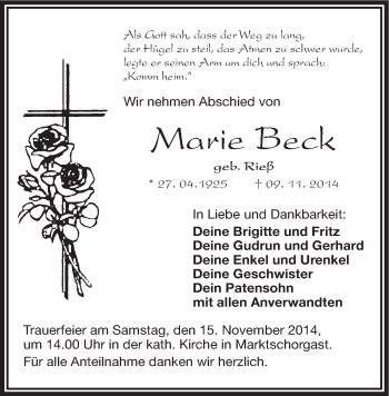 Anzeige von Marie Beck von MGO
