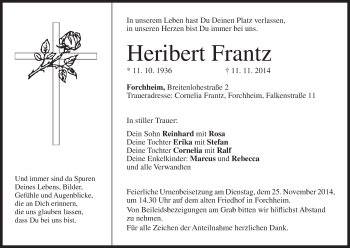 Anzeige von Heribert Frantz von MGO