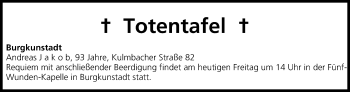 Anzeige von Totentafel, vom 14.11.2014 von MGO