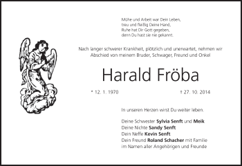 Anzeige von Harald Fröba von MGO
