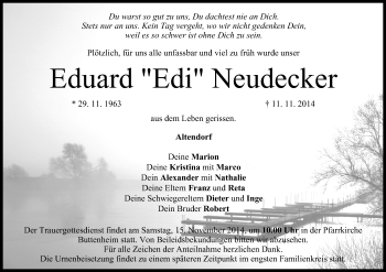 Anzeige von Eduard Neudecker von MGO