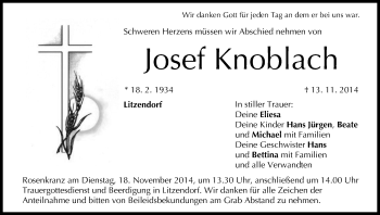 Anzeige von Josef Knoblach von MGO