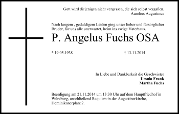 Anzeige von Angelus Fuchs von MGO